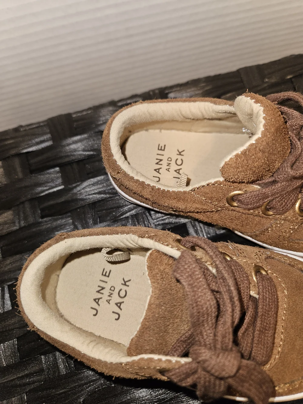 Janie and Jack Brown Suede Toddler Lace-Up Sneakers